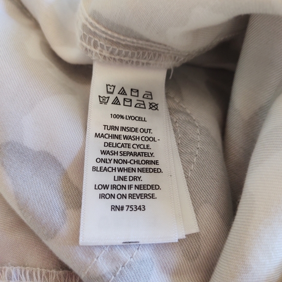 Gray & White Camo Print Draw String Paper Bag Style Shorts | Large NICOLE MILLER - Picture 10 of 11